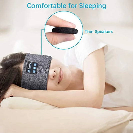 Bluetooth Sleep Headband: Soft, Thin, and Comfortable Sleep Mask with Wireless Music Headphones. Perfect for Side Sleepers