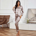 Pajamas Set Long Sleeve Sleepwear Women Button down Nightwear Pj Sets Print Shirt with Trouser Loungewear Female Pyjamas Suits - Prime Choice