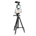 Vlog Shooting Kit for Iphone, Camera & Cell Phone Vlogging Kit with LED Lights, Selfie Stick Tripod & Selfie Light & Phone Clip with Microphone for Cell Phone Vlogging