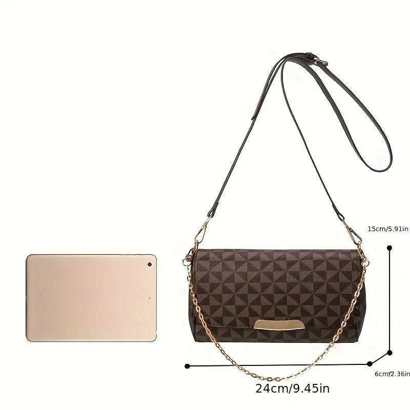 Luxury Women Crossbody Bag PU Leather Flap Shoulder Bag with Chain Windmill Pattern Perfect Sling Purse Bag for Daily Use - Prime Choice