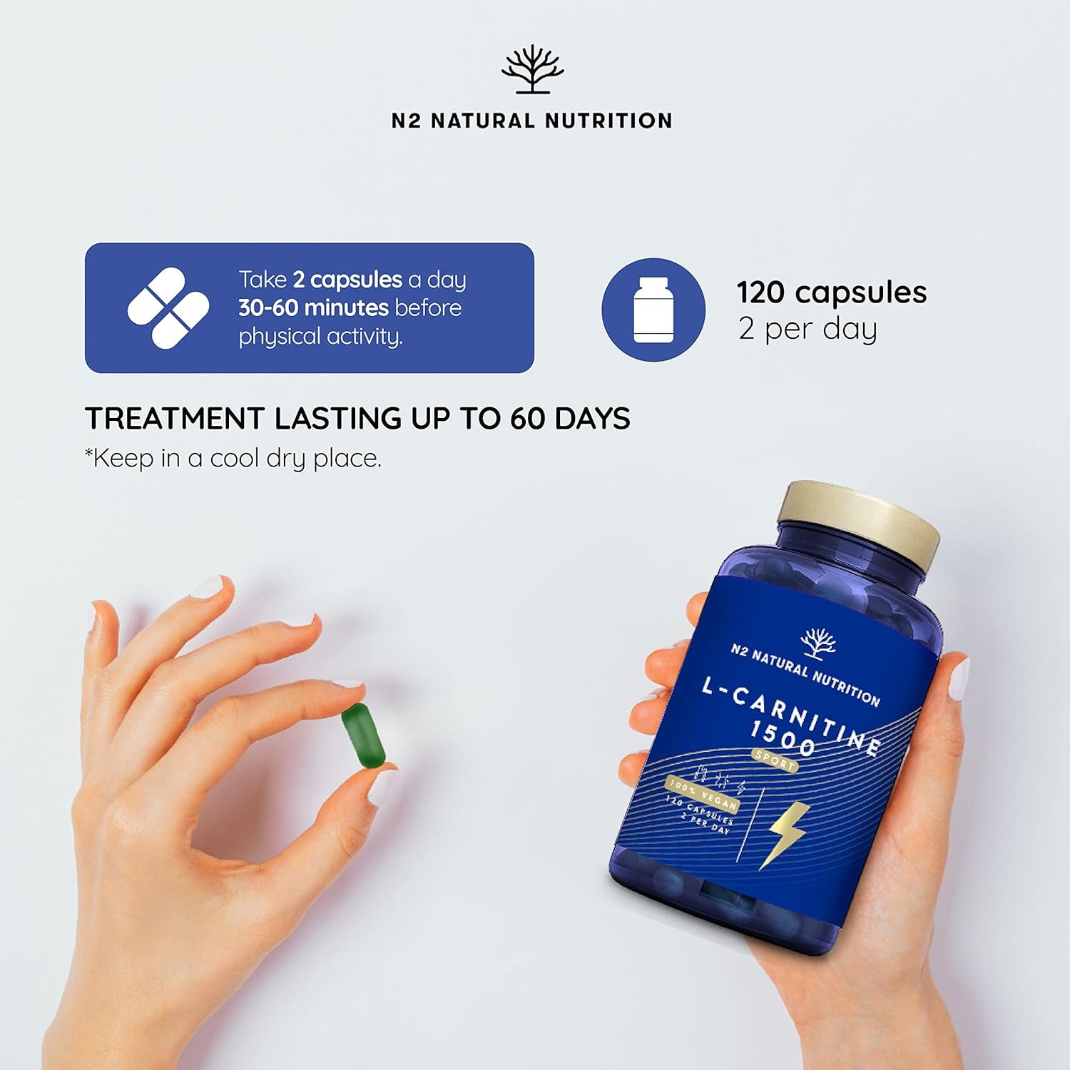 Natural L CARNITINE 1500Mg. Fat Burner Pills Supplement. Improves Sports Performance, Weight Loss & Provides Energy Resistance. 