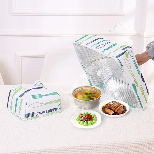 Foldable Aluminum Foil Food Cover: Portable Solution for Keeping Dishes Warm and Insulated - Random Color Option