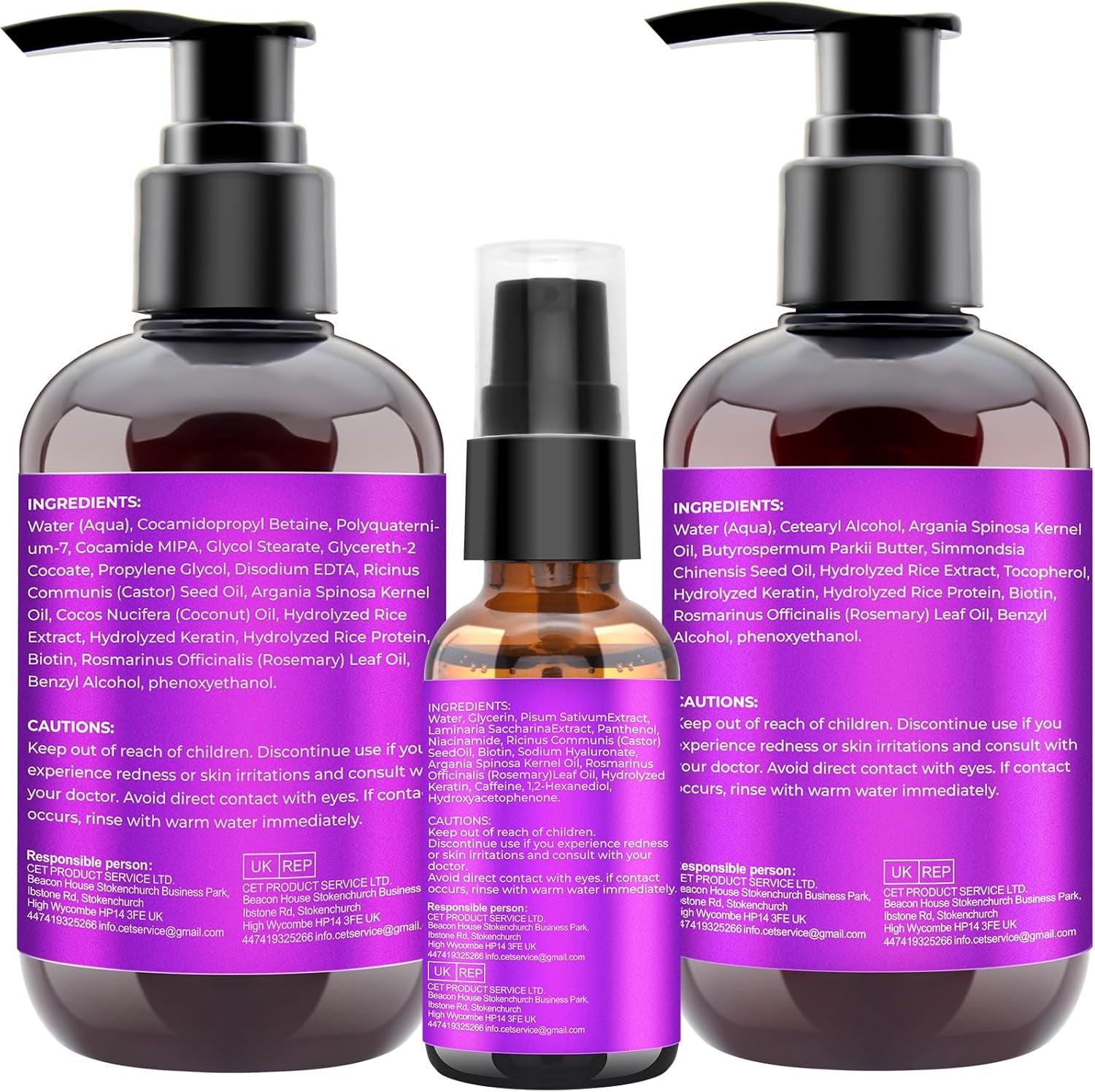 Hair Growth Shampoo and Conditioner Set with Rosemary Oil Serum,  Hair Loss Treatment, Thickening for Women and Men