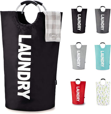 90L Large Laundry Basket (7 Colors), Waterproof Laundry Hamper, Laundry Bag with Padded Handles, Washing Basket Stands up Well, Collapsible Laundry Basket Easy Storage