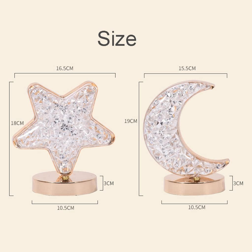 Enchanting Crystal Moon LED Touch Control Table Lamp - USB Rechargeable Acrylic 3-Way Touch Sensor Nightstand Light for Cozy Bedrooms, Nurseries, and Living Rooms