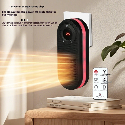 Mini Portable Heater & Cooling Fan with Colorful LED Light – Quiet, Energy-Efficient, Personal Desktop Heater