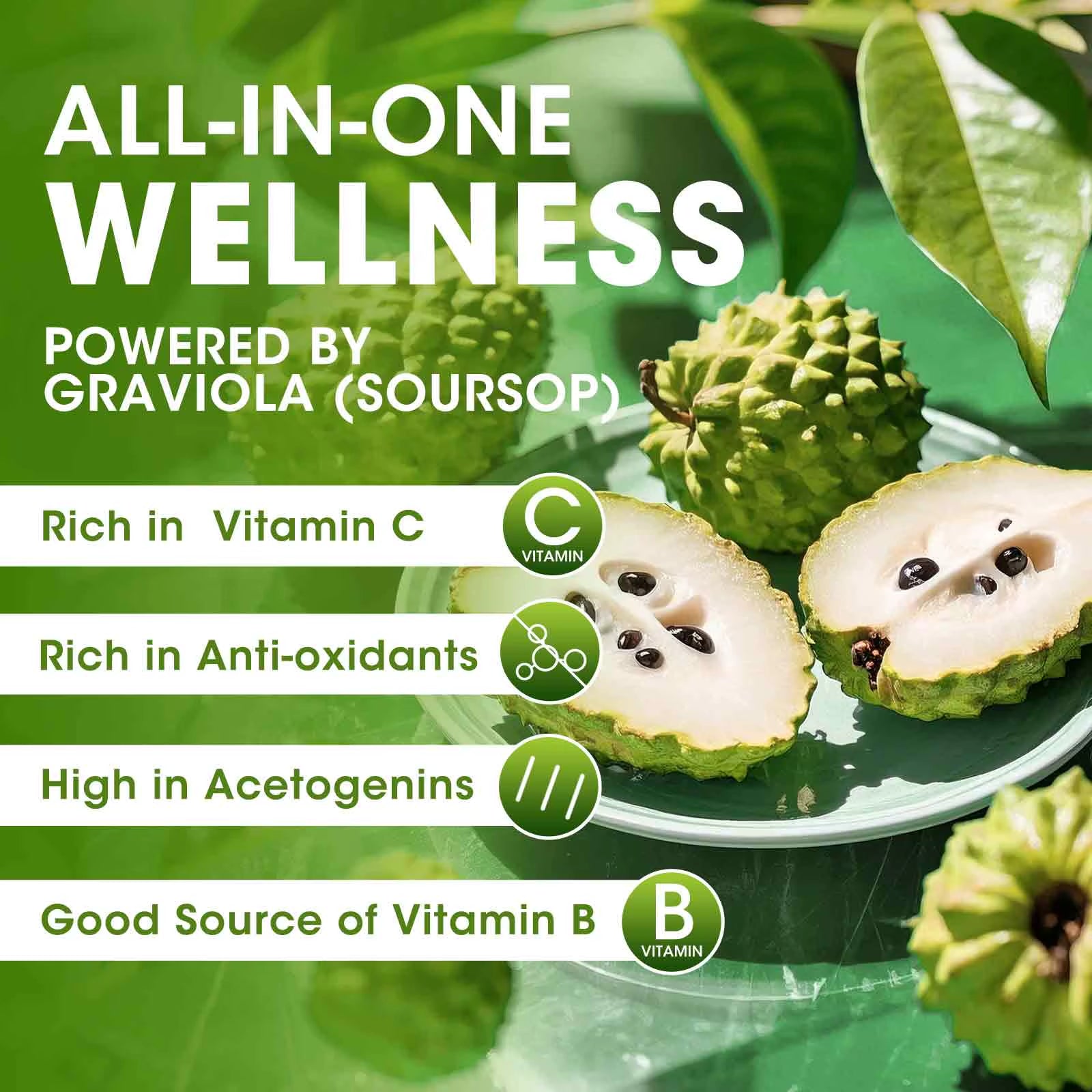 Soursop Graviola Liquid Drop for Cell Support & Regeneration, Immune System and Gut Health Support, Soursop Bitters Liquid