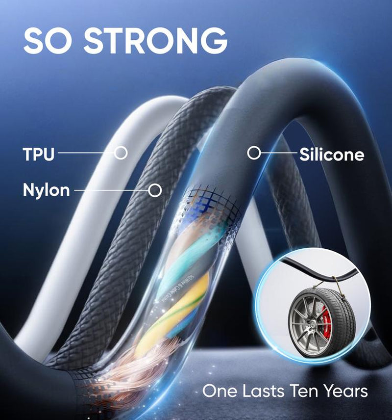 MAGIC JOHN™ 4-in-1 Charging Cable | Super Fast 240W USB-C, Lightning, Micro USB | Universal Multi-Device Charger