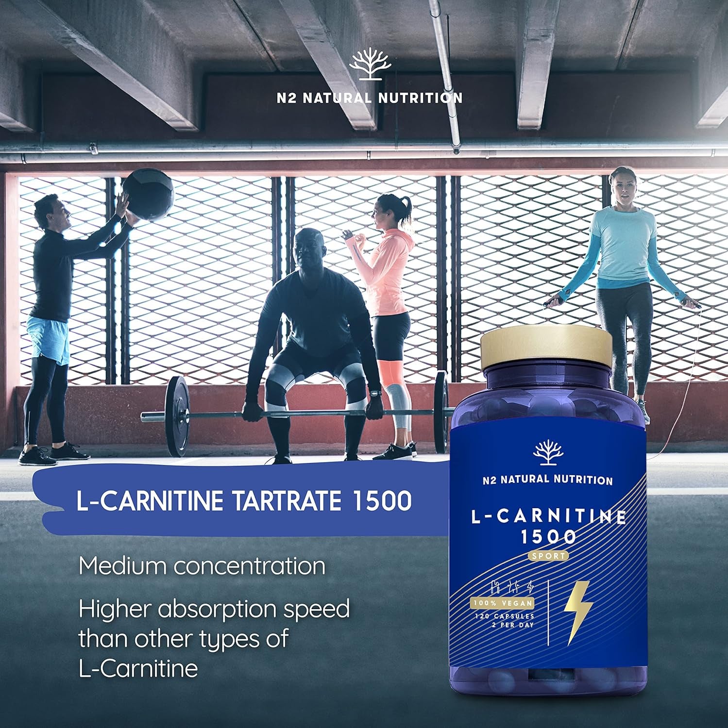 Natural L CARNITINE 1500Mg. Fat Burner Pills Supplement. Improves Sports Performance, Weight Loss & Provides Energy Resistance. 