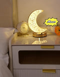 Enchanting Crystal Moon LED Touch Control Table Lamp - USB Rechargeable Acrylic 3-Way Touch Sensor Nightstand Light for Cozy Bedrooms, Nurseries, and Living Rooms