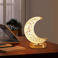 Enchanting Crystal Moon LED Touch Control Table Lamp - USB Rechargeable Acrylic 3-Way Touch Sensor Nightstand Light for Cozy Bedrooms, Nurseries, and Living Rooms
