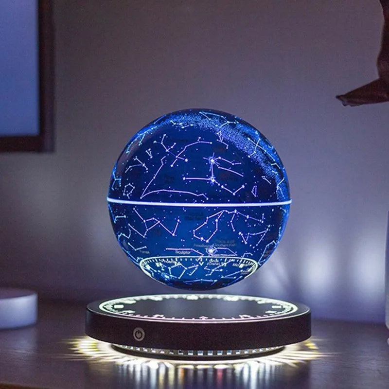 Levitating Lamp: Magnetic Levitation Globe with LED Earth, Floating and Rotating
