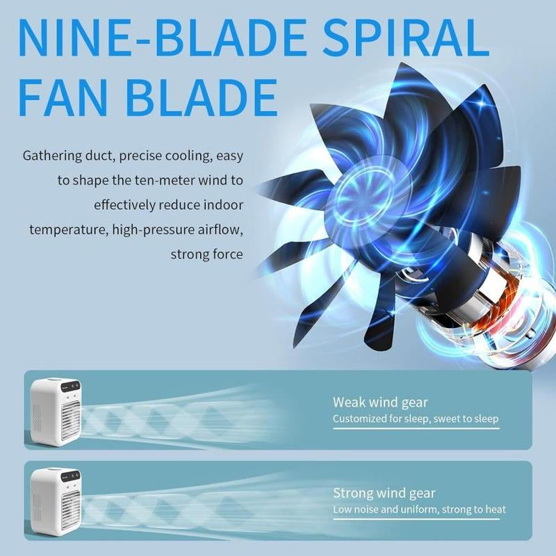 Portable Lightweight Personal Air Conditioner, USB Rechargeable Air Cooler Fan, Water Cooling Fan, Air Conditioning for Room Office, Universal Accessories, Multifunction, Home