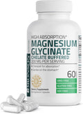 Magnesium Glycinate 200 MG per Serving Chelated for High Absorption, Gentle on Stomach, Non-Gmo, 60 Vegetarian Capsules