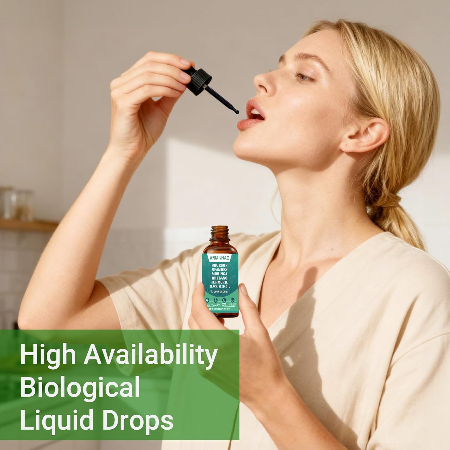 Revitalize Your Health with Soursop Bitters Fruit Liquid Drops - 10-in-1 Powerhouse with Sea Moss, Moringa, Turmeric, Black Seed Oil, Oregano, and Ashwagandha | Vegan & Non-GMO | 60ml