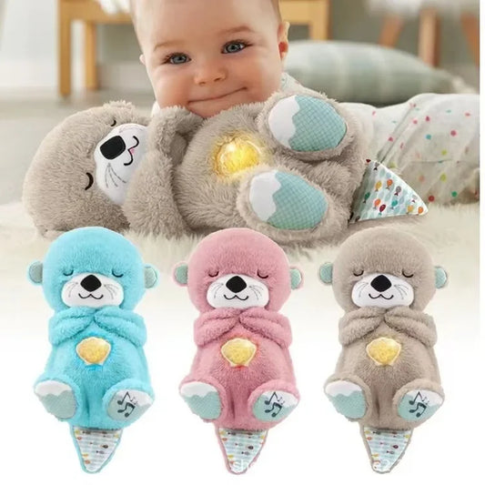 Baby Breathing Bear: Soothing Otter Plush Doll with Music, Light, and Sound. Perfect Sleep Companion Gift for Kids
