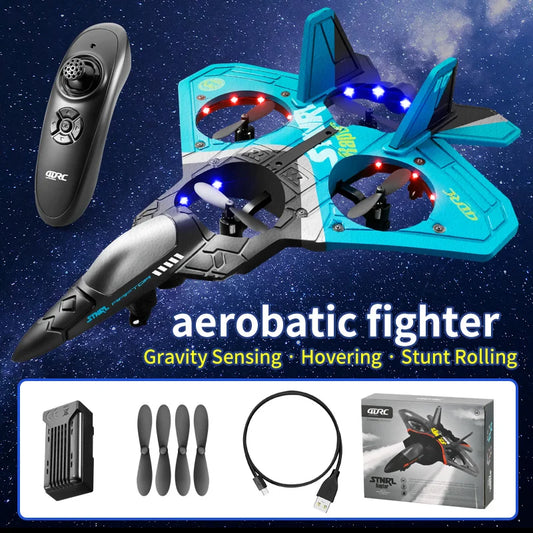 V17 RC Plane 2.4G Radio Control Fighter Hobby Plane Glider Airplane EPP Foam Remote Control Airplane RC Drone Kids Toys