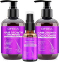 Hair Growth Shampoo and Conditioner Set with Rosemary Oil Serum,  Hair Loss Treatment, Thickening for Women and Men