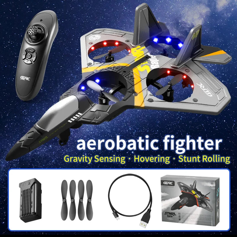 V17 RC Plane 2.4G Radio Control Fighter Hobby Plane Glider Airplane EPP Foam Remote Control Airplane RC Drone Kids Toys