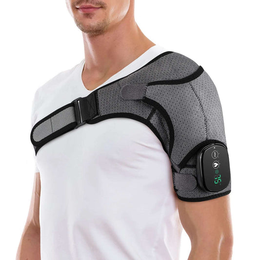 Electric Shoulder Massager Heating Vibration Massage Belt - Portable & Rechargeable Muscle Relief - Prime Choice