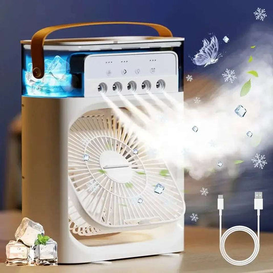 Portable Humidifier Fan Air Conditioner Household Small Air Cooler Hydrocooling Portable Air Adjustment for Office 3 Speed Fan - Prime Choice