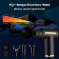 Portable Fascial Massage Gun – Electric Percussion Pistol for Deep Tissue Therapy with LED Touch Screen & 4 Replaceable Heads - Prime Choice