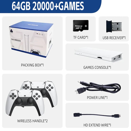 M15 Retro Game Console 64GB 20000+Gaming Handheld Game Console Wireless 