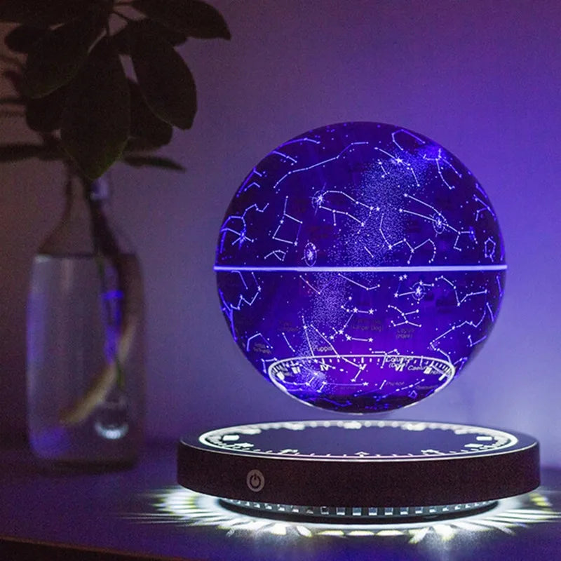 Levitating Lamp: Magnetic Levitation Globe with LED Earth, Floating and Rotating