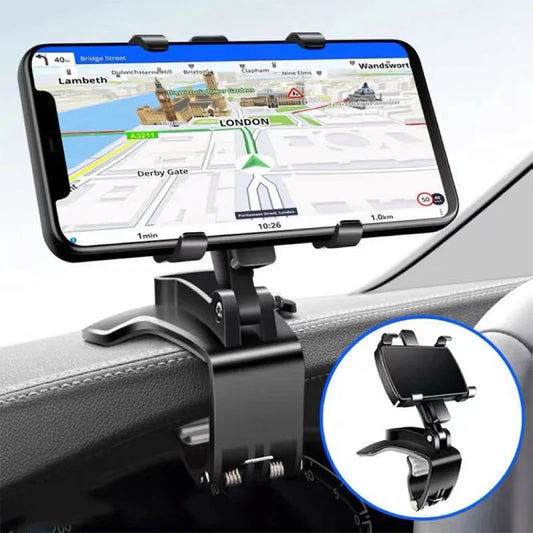 Car Multi-Function Mobile Phone Mount: Rearview Mirror Navigation Bracket for Easy Access and Hands-Free Driving