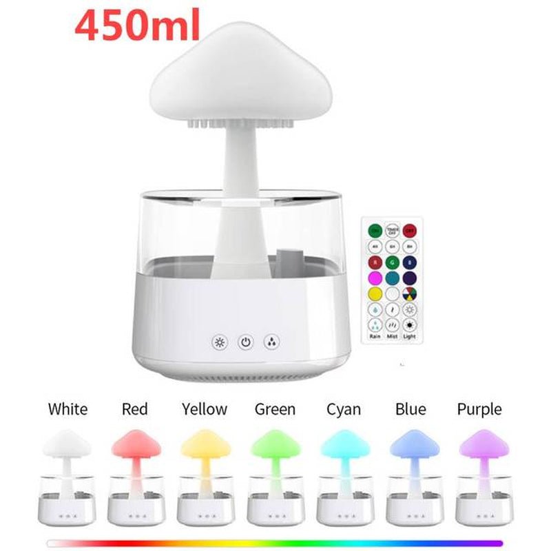 Mushroom Rain Electric Aroma Diffuser: Experience Relaxation with Soothing Water Drop Sounds and Colorful Night Lights - Prime Choice