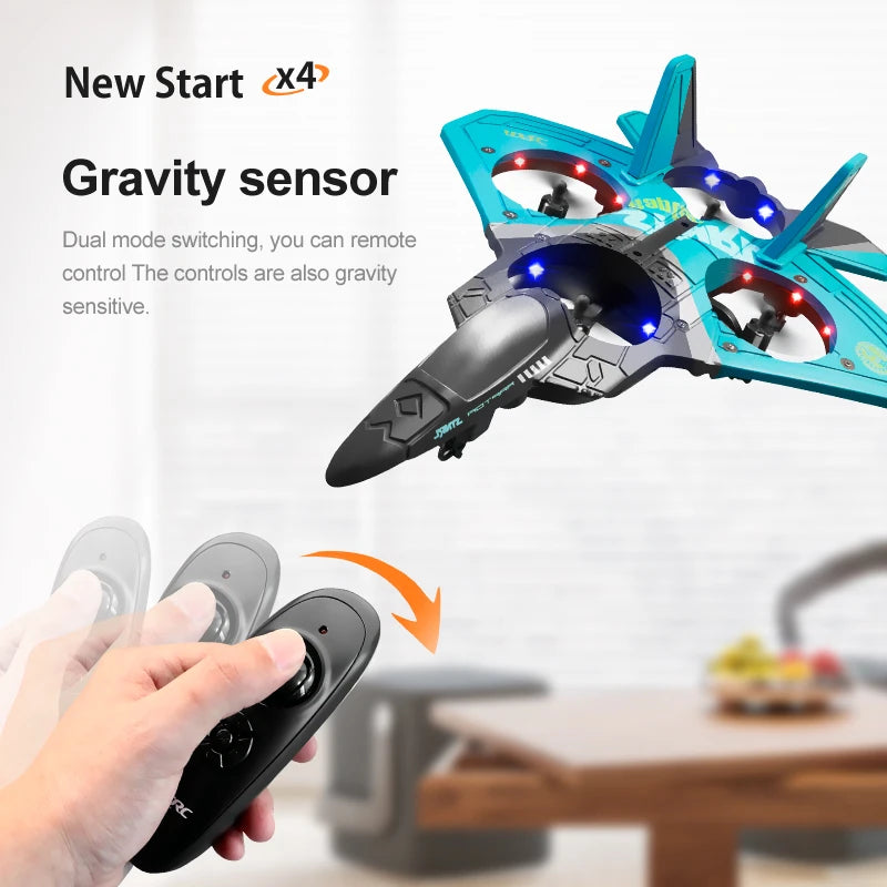 V17 RC Plane 2.4G Radio Control Fighter Hobby Plane Glider Airplane EPP Foam Remote Control Airplane RC Drone Kids Toys