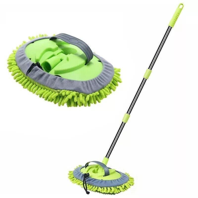 Microfiber Mop Wash Kit Telescopic Car Cleaning Brush with 2 Replacent Header - Prime Choice