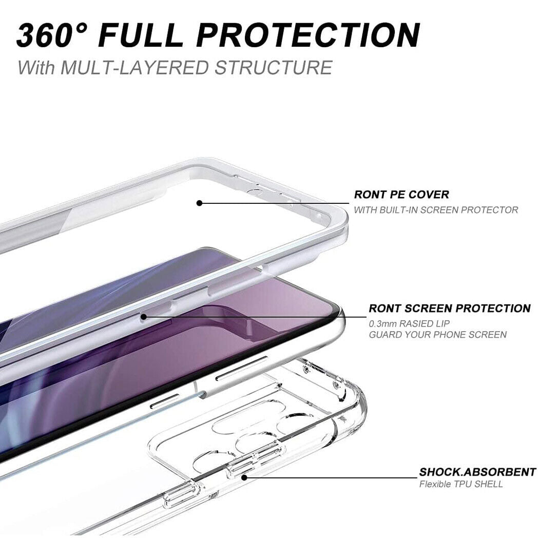 Case for OPPO A16S Find X5 Reno8 Lite A54 A94 Shockproof Cover 360 Clear Full