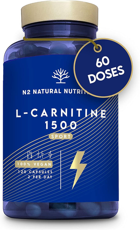 Natural L CARNITINE 1500Mg. Fat Burner Pills Supplement. Improves Sports Performance, Weight Loss & Provides Energy Resistance. 