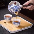 Porcelain Chinese Gongfu Tea Set Portable Teapot Set - 360° Rotating Portable Teapot with Removable Filter - Prime Choice